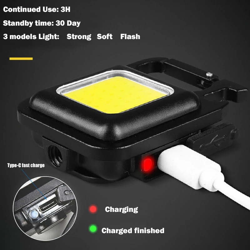 Đèn Pin Mini Bỏ Túi Đa Năng 3 Chế Độ Kèm Móc Khóa Tiện Dụng