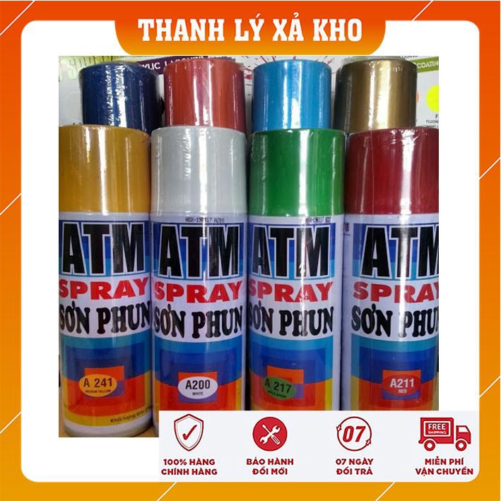 [HÀNG CÓ SẴN] Sơn xịt ATM Spray giá sỉ đủ bảng màu (Mầu gì k có trong bảng các bạn nt hỏi mầu nhé)