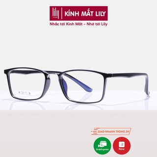 Gọng kính cận nhựa dẻo nam nữ LILYEYEWEAR mắt kính chữ nhật thanh mảnh bền dẻo màu sắc thời trang 2167