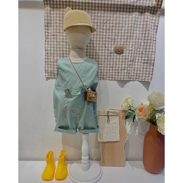Bộ liền thân có túi em bé màu xanh nhẹ Nanci