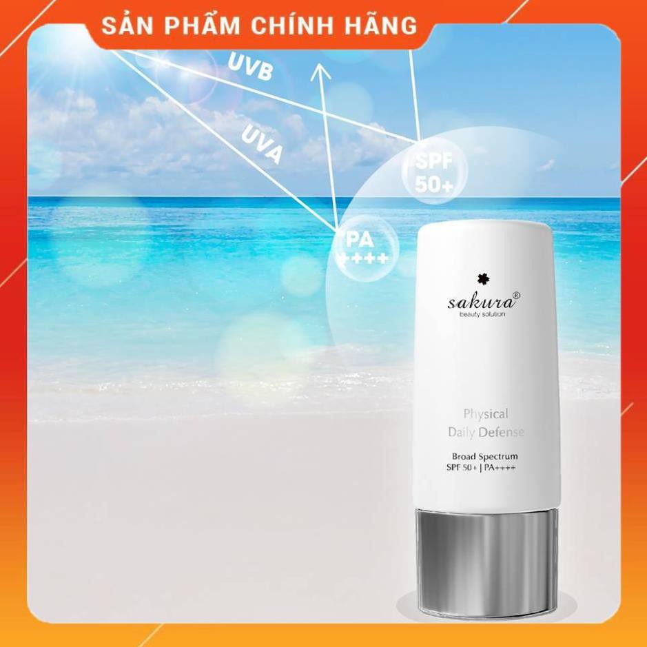 Kem Chống Nắng Sakura Physical Daily Defense SPF 50+ PA ++++ 60g