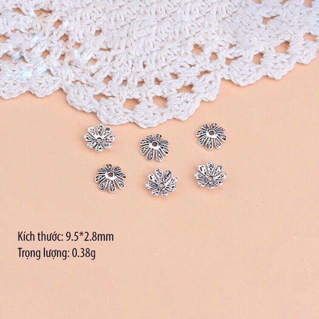 [S925] Charm bạc ốp cánh hoa - MH201