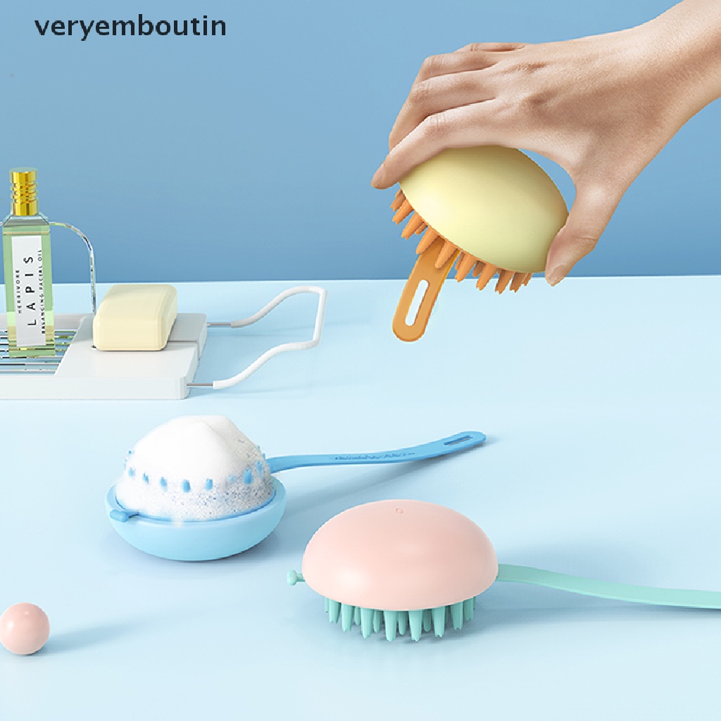 Lược Chải Tóc Massage Da Đầu Bằng Silicone Dùng Được Cả Dạng Ướt &amp; Khô