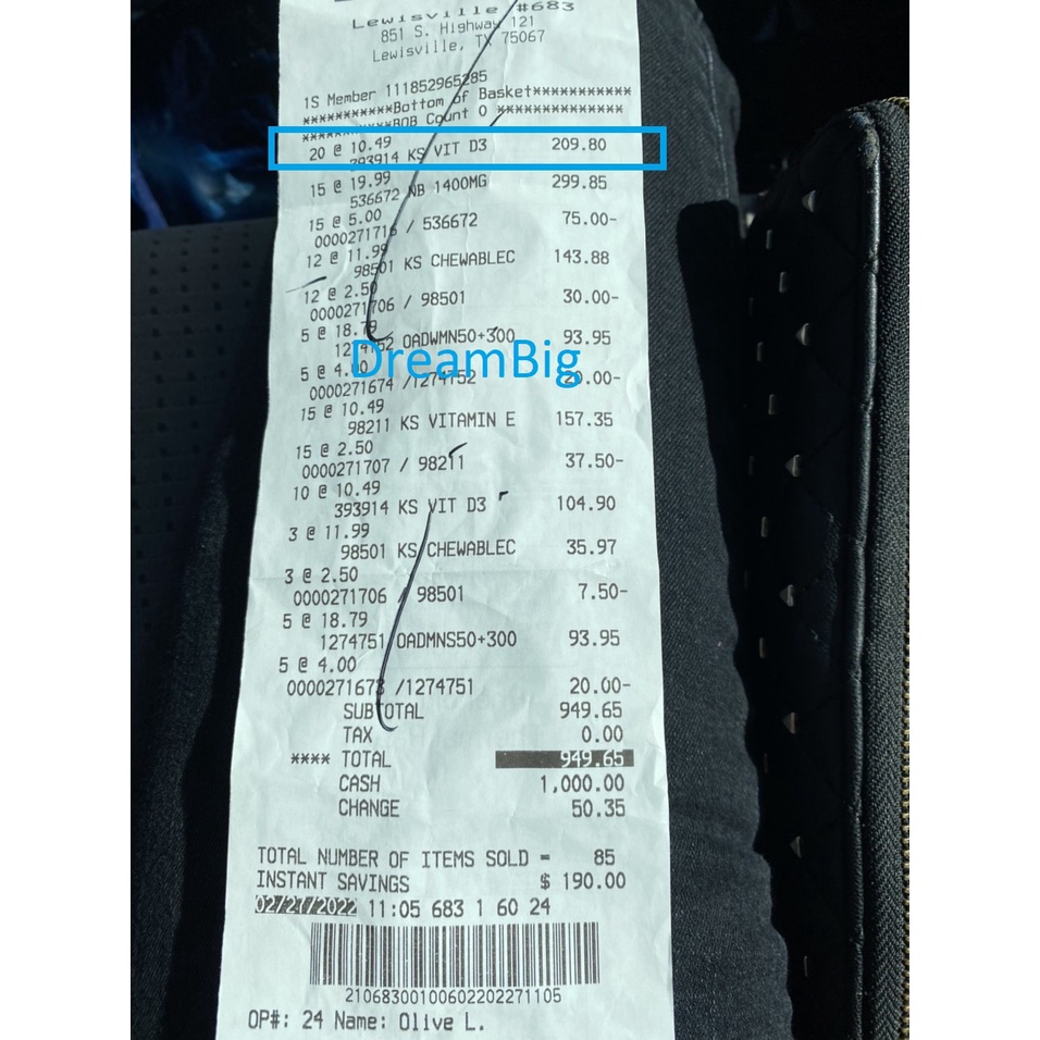 Viên bổ sung vitamin d3 600 viên kirkland vtm d3 2000IU, tăng hấp thụ calci vtmd3 của Mỹ