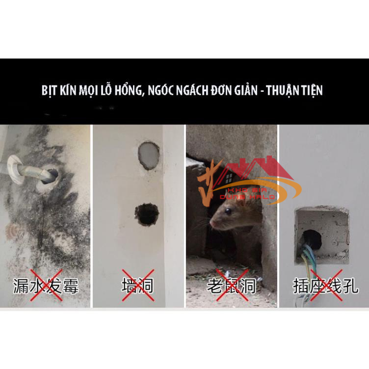 Viên Xi măng Thần Thánh trám tường nhà lỗ điều hoà,đường ống nước K87