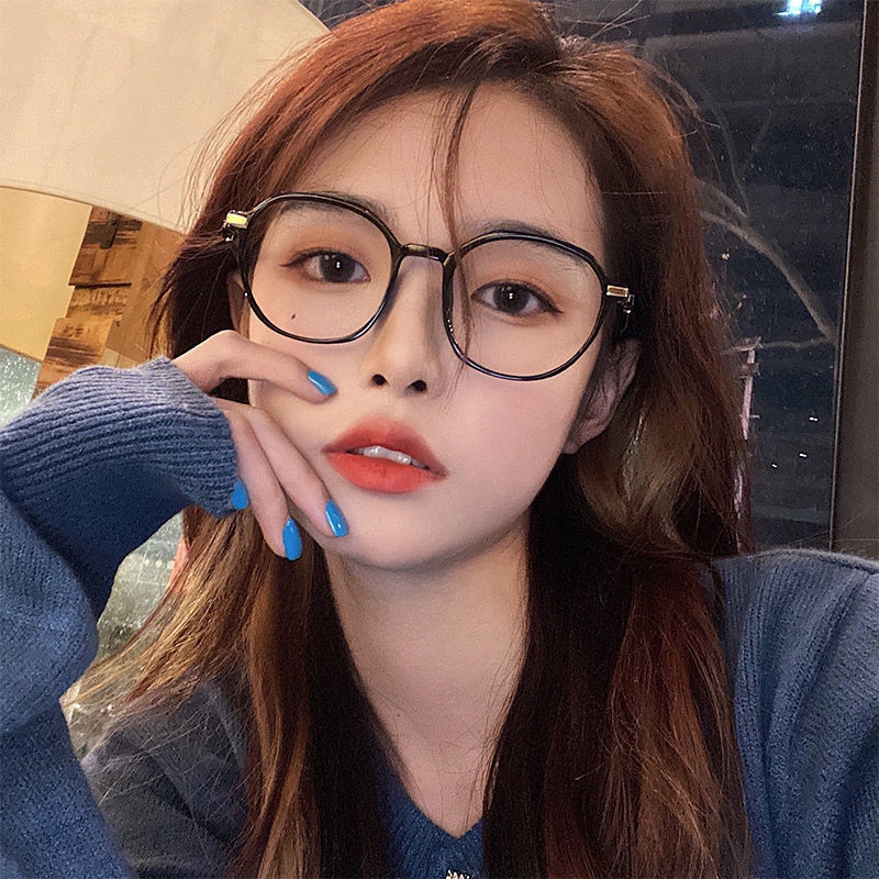 【Replaceable lenses】COD (AIMURUSI) Mắt Kính Gọng Đa Giác Chống Ánh Sáng Xanh Thời Trang Cho Nữ