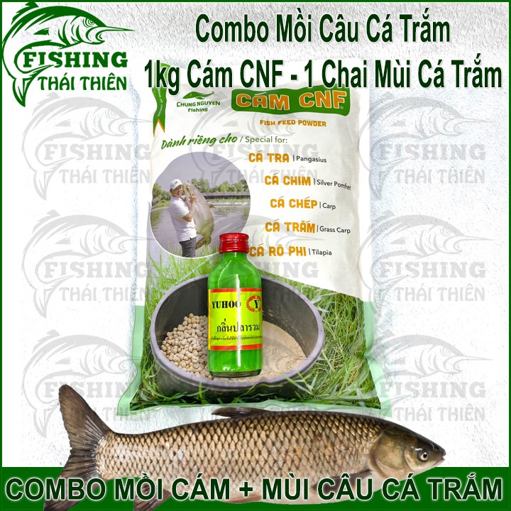 Combo 1kg Cám CNF, 1 Chai Tinh Mùi Thái Lan Chuyên Câu Cá Trắm Sông, Hồ Dịch Vụ