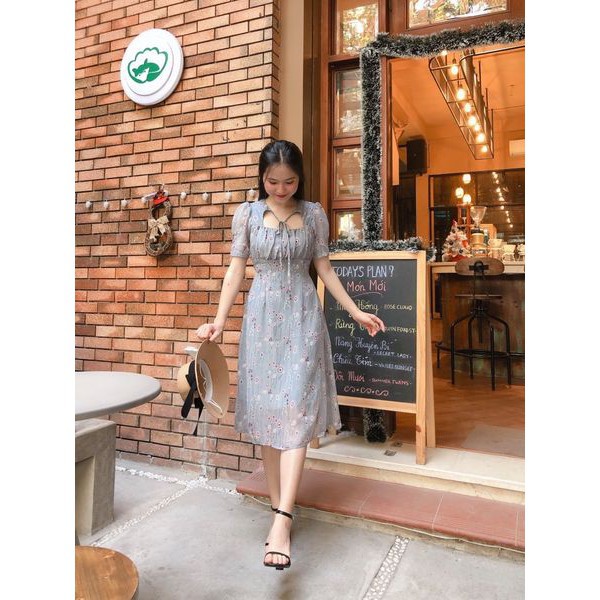 ĐẦM VOAN LỤA BUỘC NƠ CỔ
