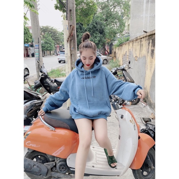 Áo nỉ hoodies mũ 2 lớp in chữ ADS