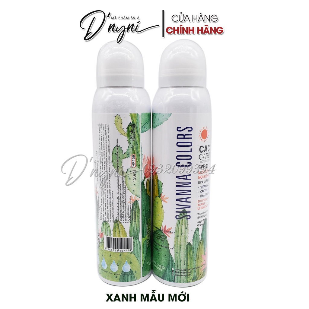 XỊT CHỐNG NẮNG SIVANNA THÁI MAKE UP BODY 150ML
