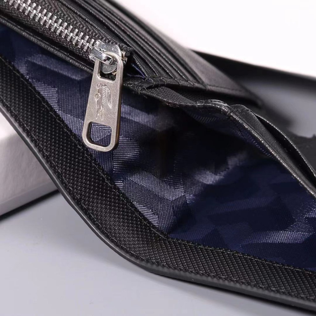 Ví Da Lacoste Dáng Ngắn Gập Đôi Thời Trang Cho Nam Nữ