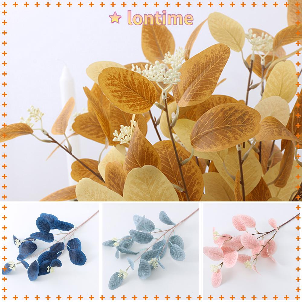 Nhánh lá khuynh diệp nhân tạo trang trí đa năng nhiều màu sắc