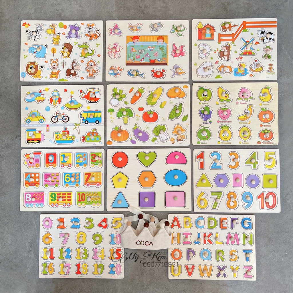 BẢNG GỖ GHÉP HÌNH CHO BÉ PHÁT TRIỂN TƯ DUY, KHẢ NĂNG QUAN SÁT