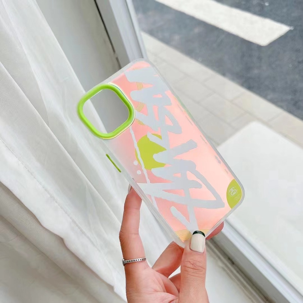 STUSSY Sang Trọng Ốp Điện Thoại In Họa Tiết graffiti Cho iphone 13 Pro Max i13 13pro 11ProMax i11 iX Xs XR Xs Max 7plus 8plus 12Pro 12 Pro Max