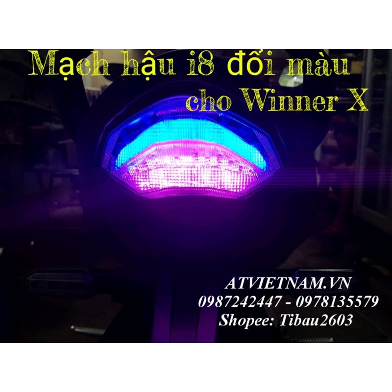 Đèn hậu i8 đổi màu và hiệu ứng qua app điện thoại cho Winner X