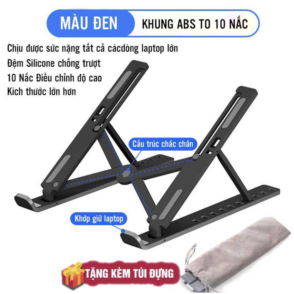 Giá Đỡ Laptop Mini Nhỏ Gọn Bỏ Túi, Đế Tản Nhiệt Laptop Stand 7 Mức Độ Gọn Nhẹ Siêu Rẻ Hayaku