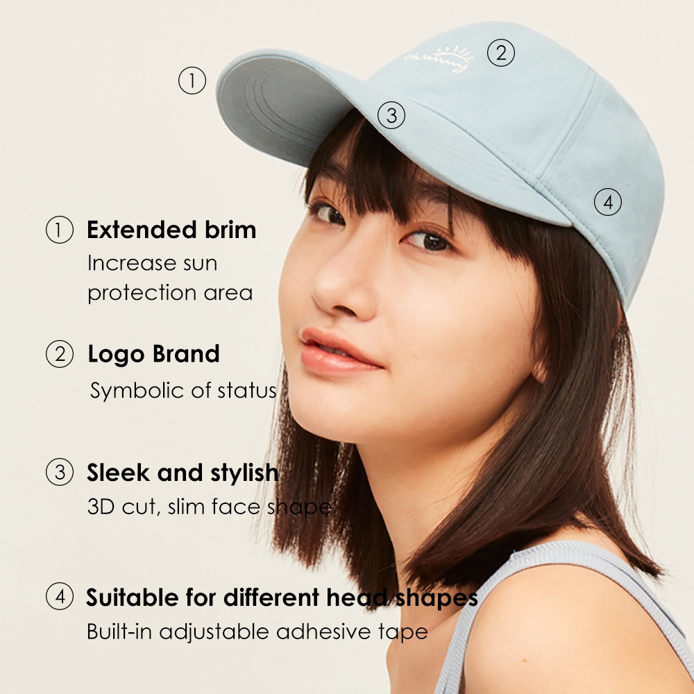 Nón lưỡi trai OhSunny vành rộng che nắng chống tia cực tím thoáng khí UPF50+