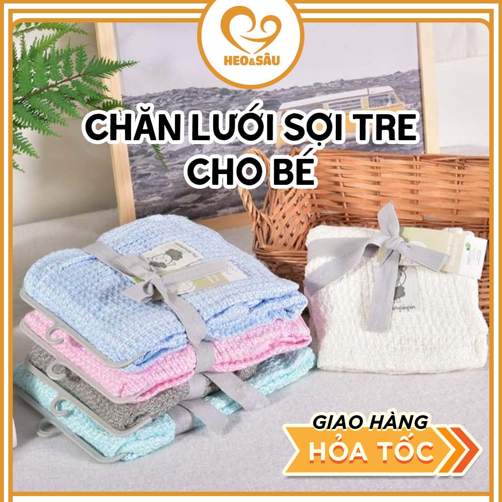 Chăn Lưới 𝑭𝑹𝑬𝑬𝑺𝑯𝑰𝑷 Chăn Hè Cho Bé Sợi Tre Cao Cấp Siêu Thoáng Mát