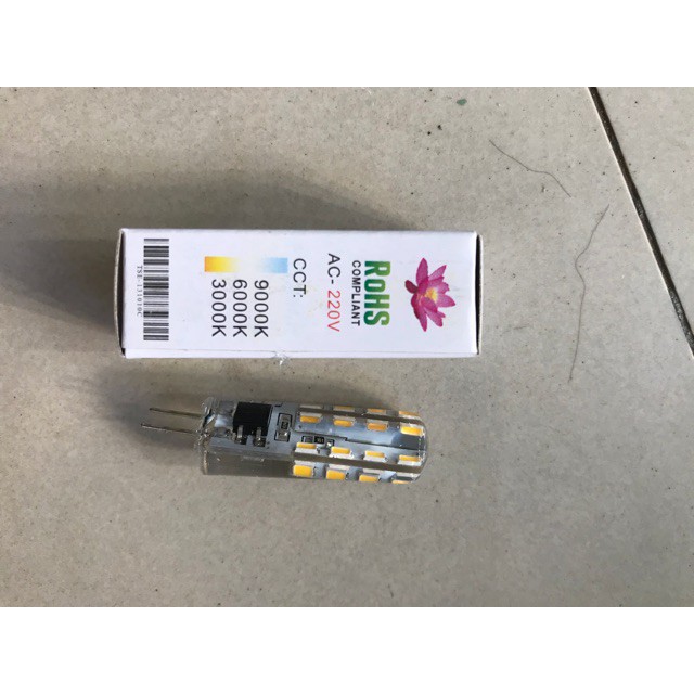 Combo 10 bóng led ngón 3W 220V và 10 chui đèn chân ghim G4