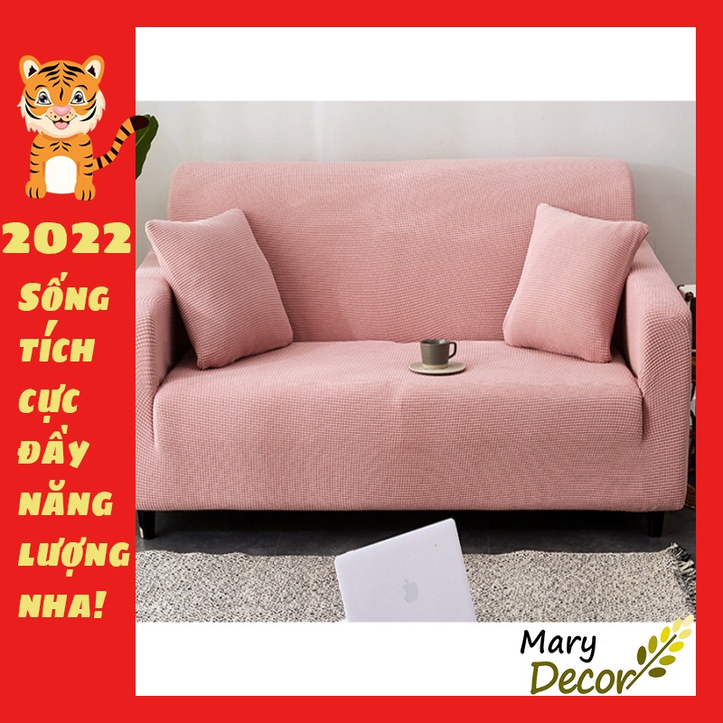 [Hàng sẵn] Vỏ bọc ghế sofa, tấm bọc sofa Mary Decor co giãn màu trơn dày dặn cho sofa đơn đủ kích thước