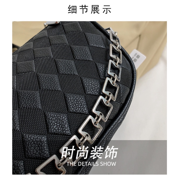 Túi Đeo JASMIN NOIR Chéo Vai Họa Tiết Kẻ Sọc Có Dây Xích Đeo Dành Cho Bạn Nữ