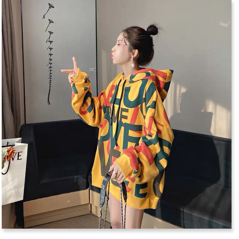 ÁO HOODIE NỮ 3D PHỐI CHỮ LOVE CỰC CHẤT HÀNG CAO CẤP