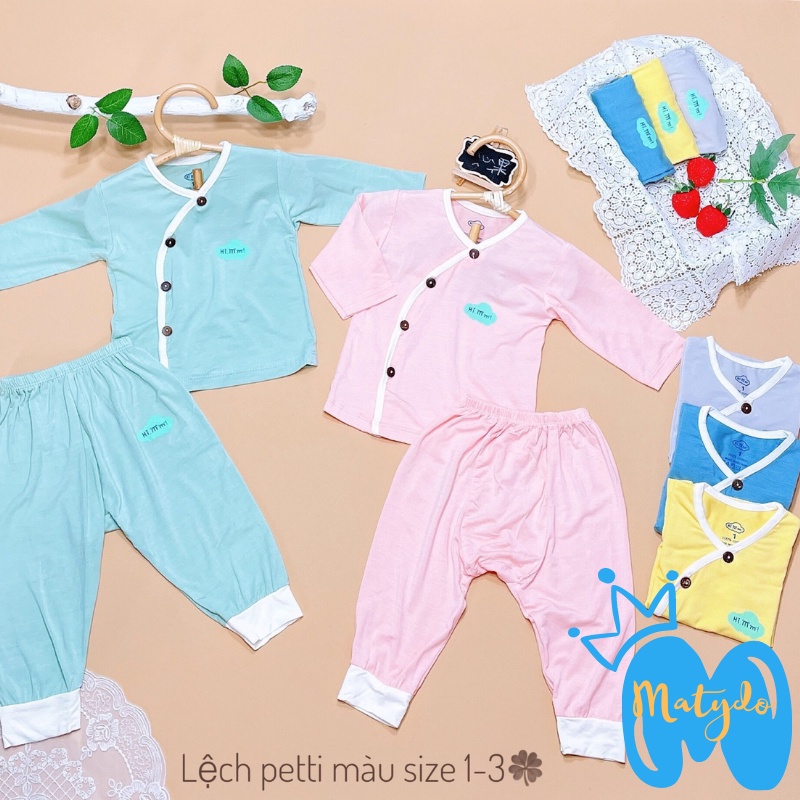 Quần áo sơ sinh MATYDO bé trai bé gái mùa hè thu đông giá rẻ đồ mới sinh cho bé Hi Mom dài tay màu
