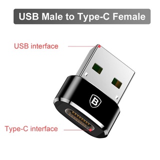 Đầu chuyển đổi USB OTG Baseus Type C (famale) to USB (Male) hỗ trợ cho Samsung, Xiaomi..