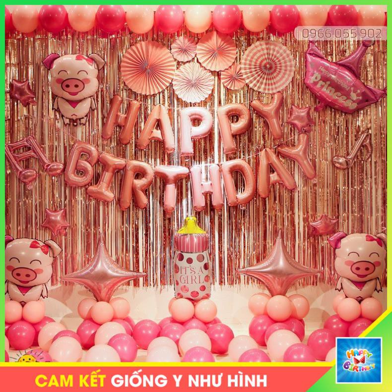 set trang trí sinh nhật bé gái tuổi heo PC112 #TrangTriSinhNhat