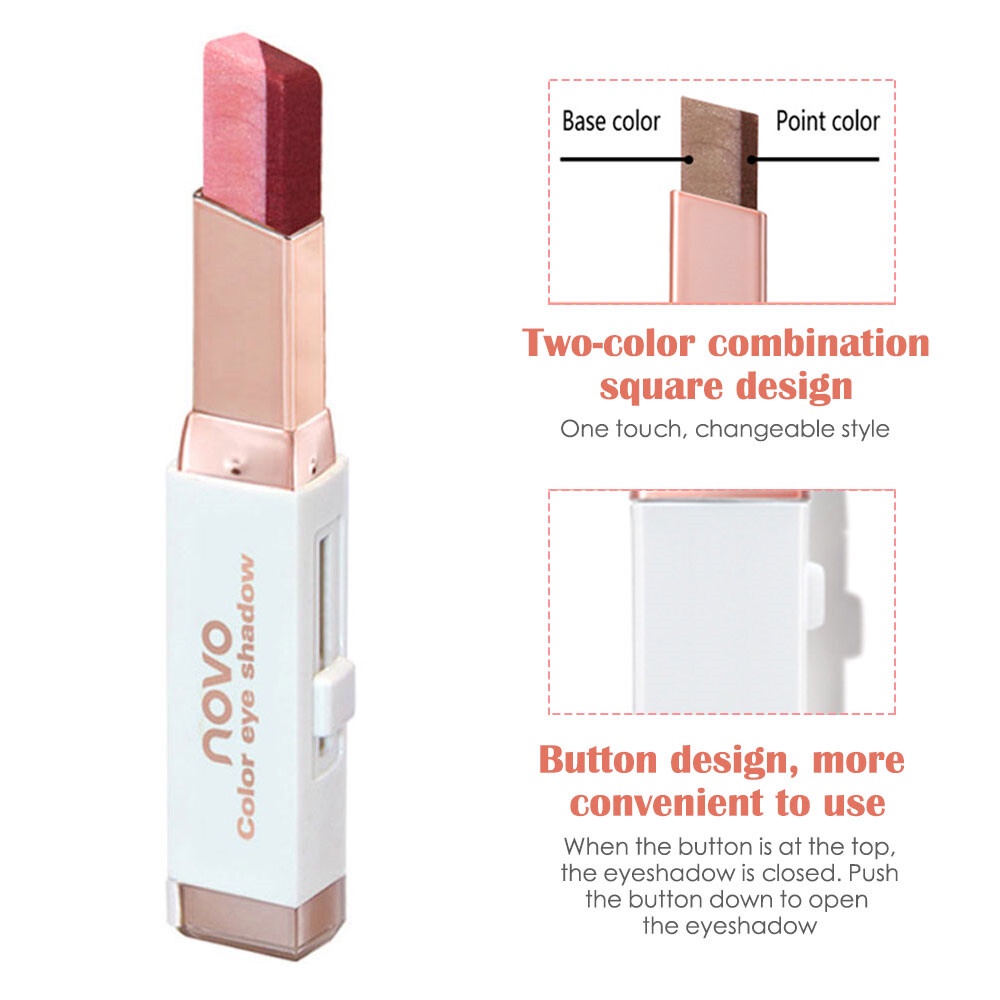 Thỏi Phấn Mắt 2 Màu Sắc Lấp Lánh Chống Thấm Nước Lâu Trôi
