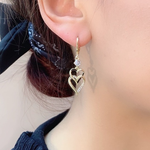 Bông Tai Hình Trái Tim Đôi Thời Trang Hàn Quốc 2022