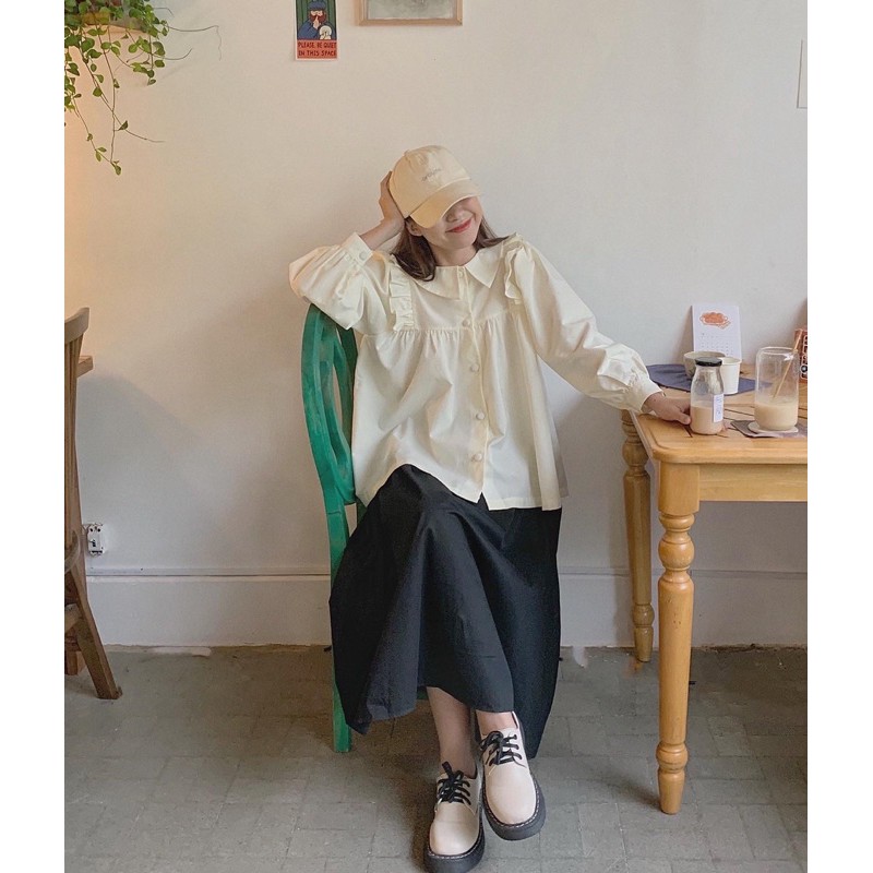 DOB - Áo dáng babydoll tay dài A0521
