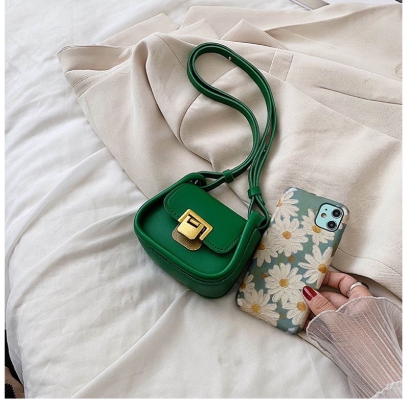 Túi Xách Nữ Mini Đeo Chéo, Túi Nữ Khoá Gập Size 12cm