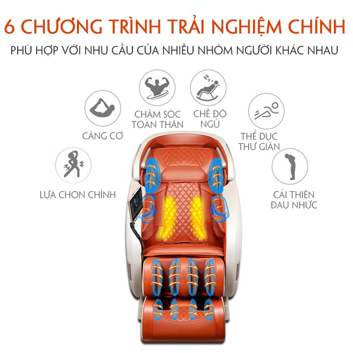 Ghế Massage Trị Liệu Toàn Thân -Ghế Matxa Toàn Thân Con Lăn Silicon Di Động- Ghế Massage Toàn Thân Trục SL