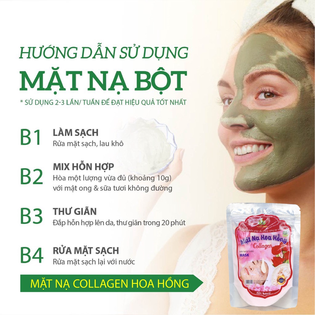 Mặt nạ hoa hồng collagen làm trắng da, căng bóng và dưỡng ẩm cho làn da