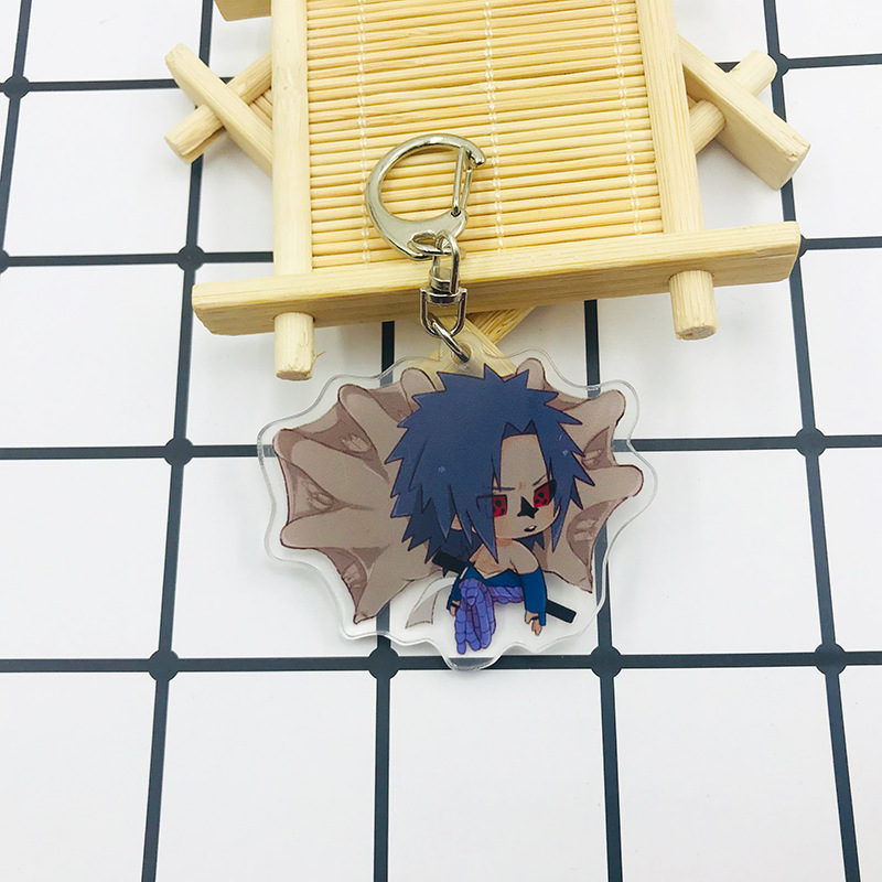 Móc khóa hai mặt bằng acrylic hình nhân vật anime Nhật Bản Naruto dễ thương
