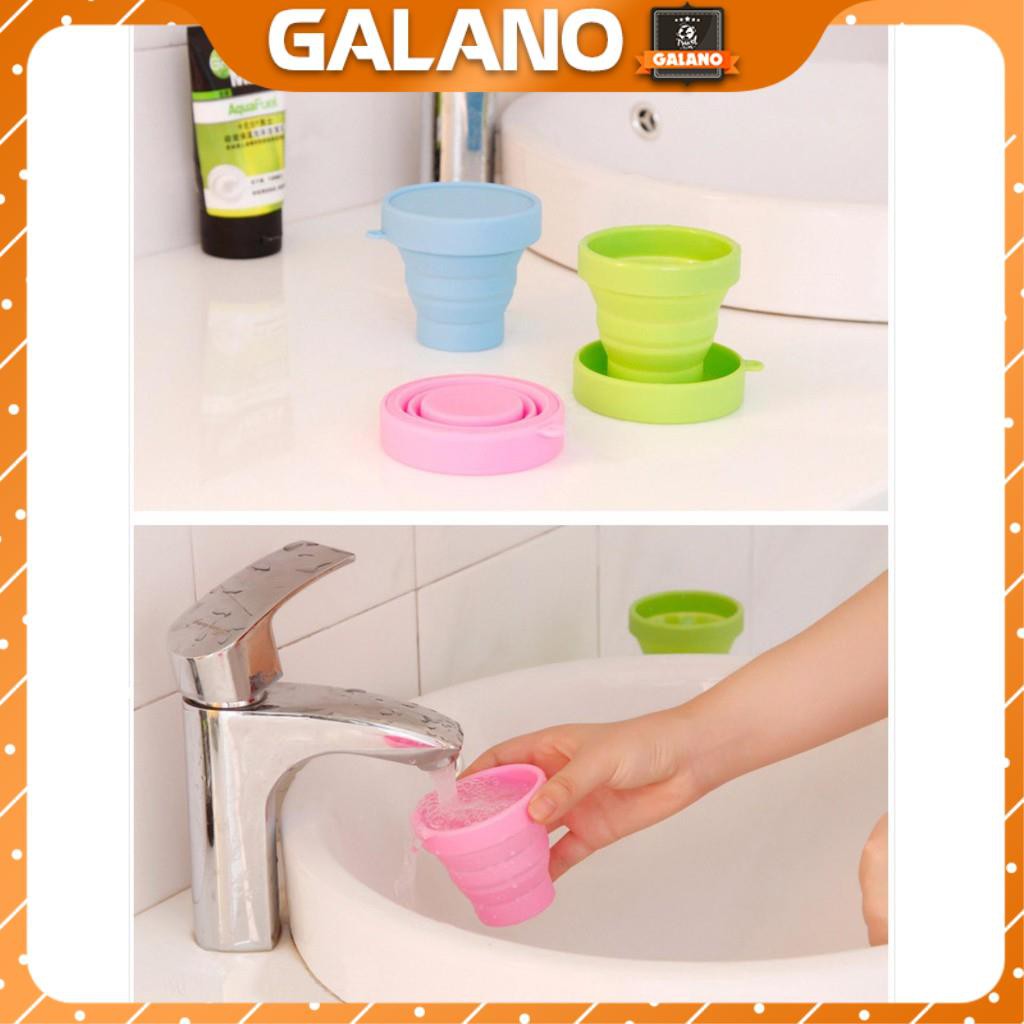 Cốc Uống Nước Gấp Gọn GALANO Chất Liệu Ly Nhựa Silicon Có Nắp Đi Du Lịch, Dã Ngoại Đa Năng HG-001178