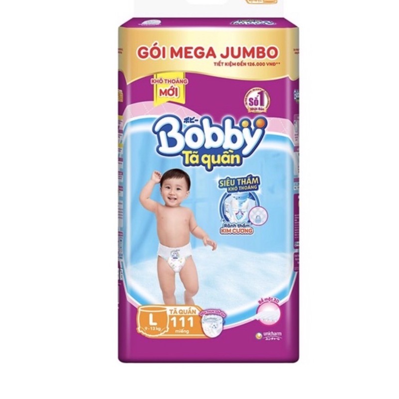 Tã quần Bobby size L (62 miếng lẻ thanh lý)