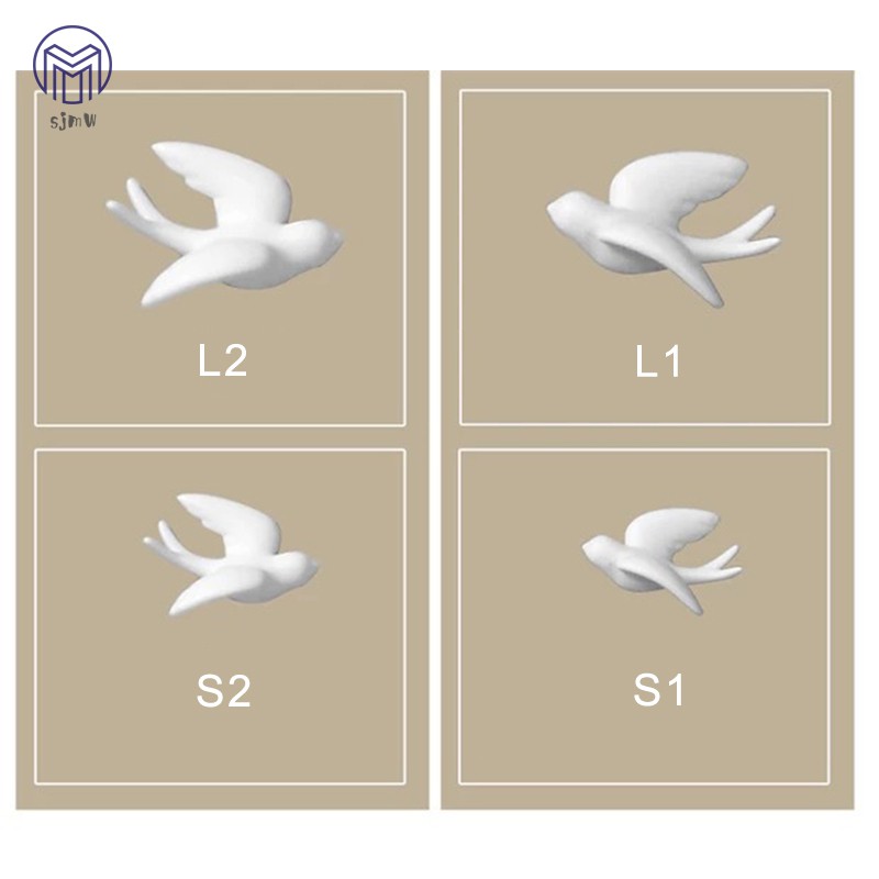 Mô hình chú chim bằng gốm 3D dành cho trang trí tường