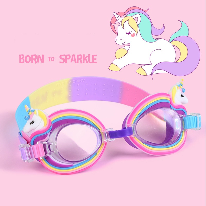 Kính bơi trẻ em KOLANO kính bơi chống mờ cho bé bơi lội họa tiết pony cực yêu SS-001403