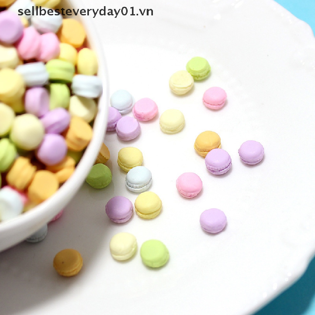 Set 12 mô hình bánh macaron mini tỉ lệ 1:12 đáng yêu dành cho trang trí nhà búp bê