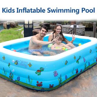 Kids Inflatable Swimming Pool Family Tub Kids Indoor Outdoor Summer bể bơi