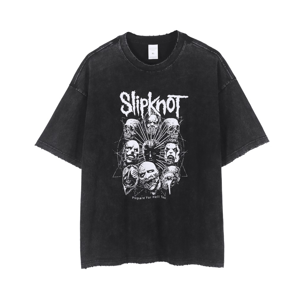 Áo phông nam form rộng Local brand thun Unisex loang màu Wash xám Vintage đẹp Slipknot RevoltClothes T8854