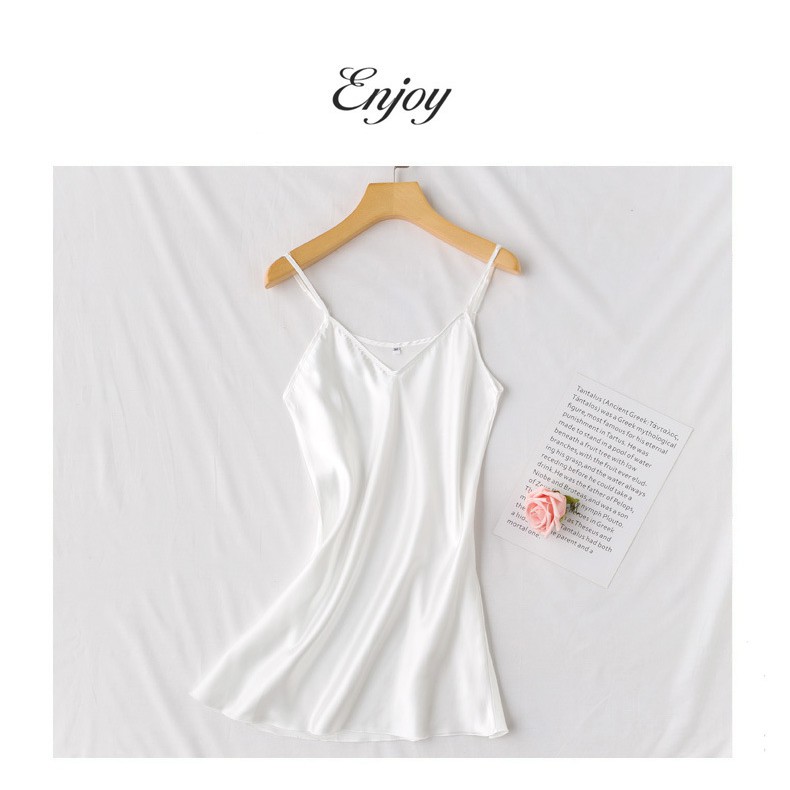 Váy Ngủ Đầm Ngủ Phi Bóng Trơn Màu Mặc Kèm với Áo Choàng Ngủ dành cho Cô Dâu BRIDE