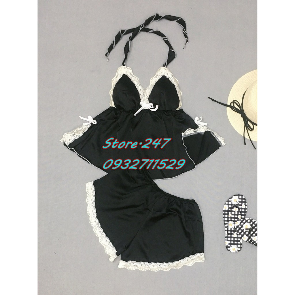 BỘ NGỦ CỘT VAI CÓ MÚT SEXY VẢI SATIN SIZE DƯỚI 55KG SIÊU MÁT SIÊU XINH LUNG LINH | BigBuy360 - bigbuy360.vn