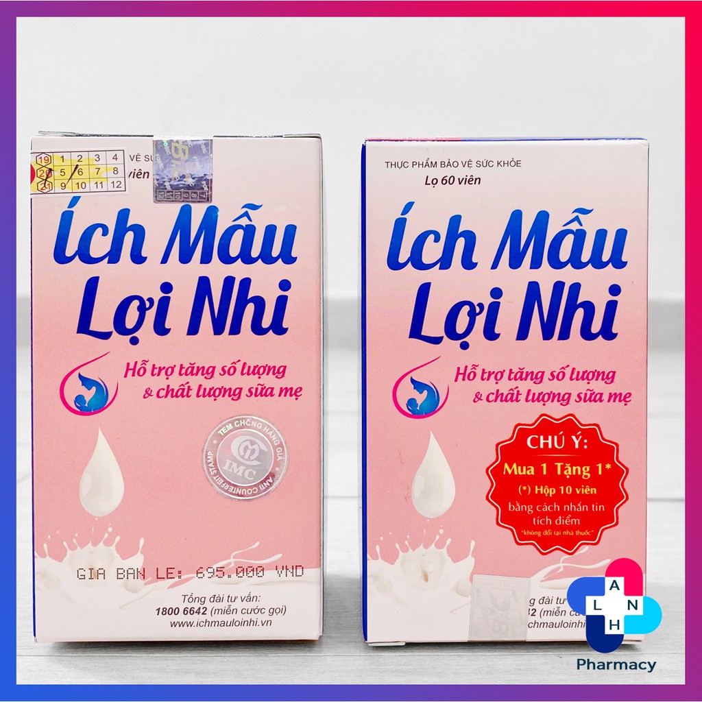 ÍCH MẪU LỢI NHI (Lọ 60 viên) - Hỗ trợ tăng số lượng và chất lượng sữa cho mẹ.