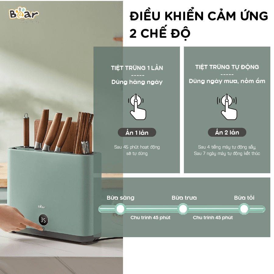 Máy Sấy Tiệt Trùng Dao Thớt Đũa BEAR - XDQ-B01Q1
