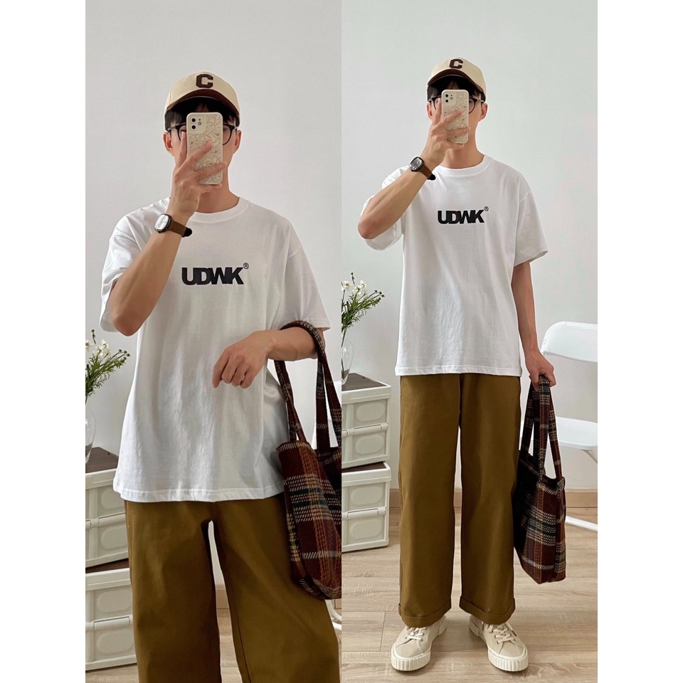 NOBITA HOME - Áo thun tay ngắn 100% cotton in chữ UDWK 7699