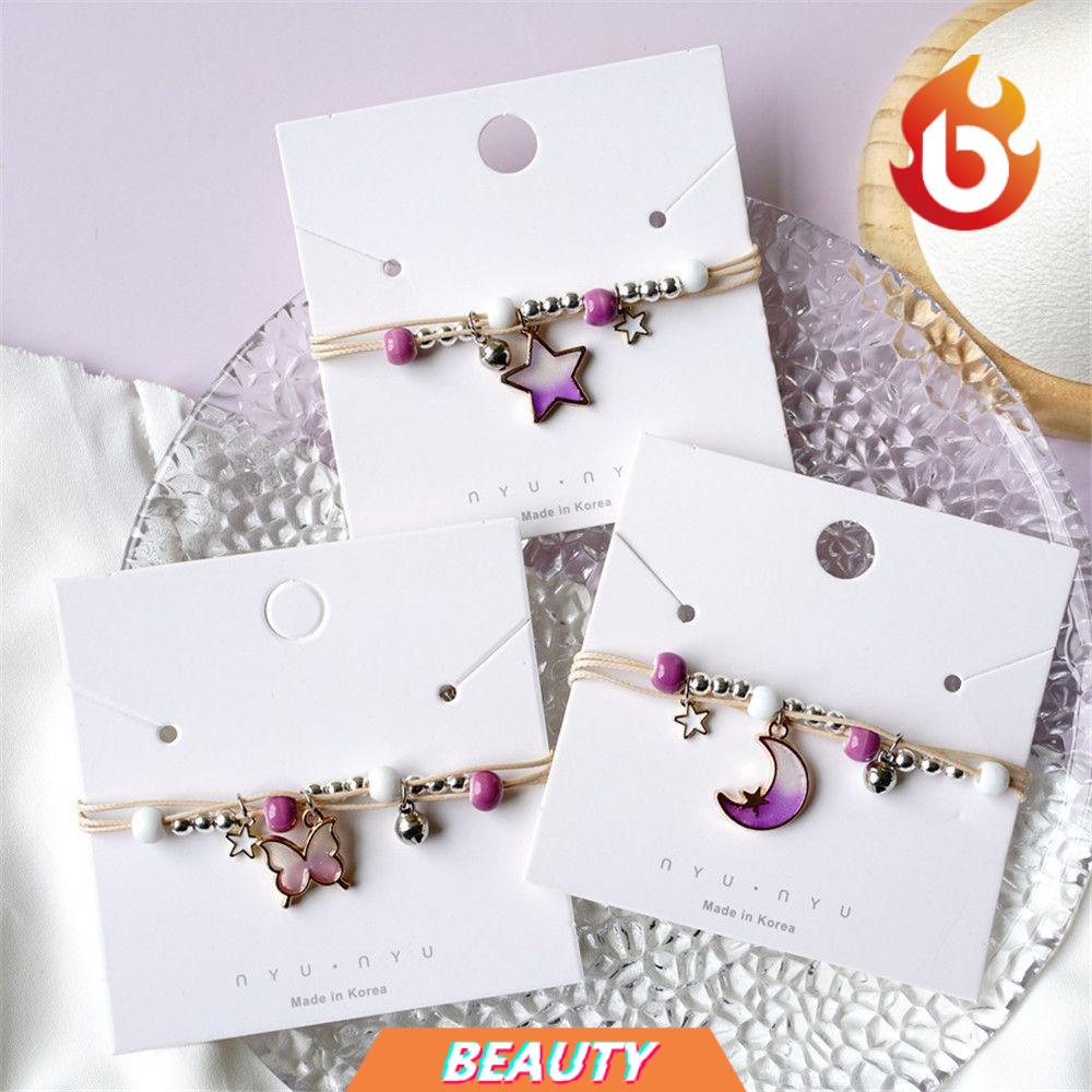 Vòng tay mặt hình bướm / mặt trăng / ngôi sao bằng gốm sứ nhiều màu tùy chỉnh thời trang cho cặp đôi