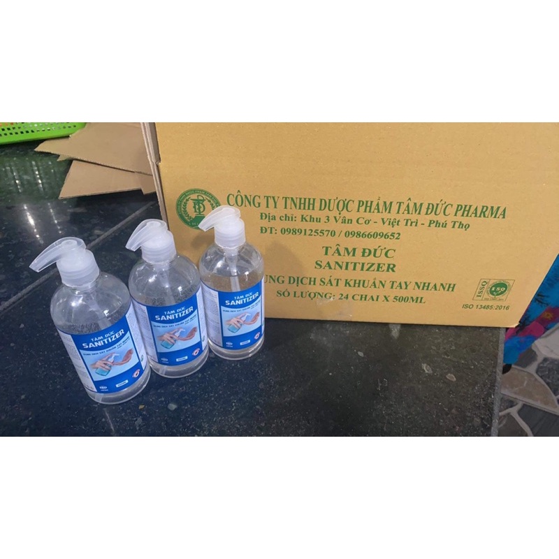 Nước rửa tay khô diệt khuẩn Tâm Đức Sanitizer dạng gel chiết xuất tinh dầu quế chai 250ml | BigBuy360 - bigbuy360.vn